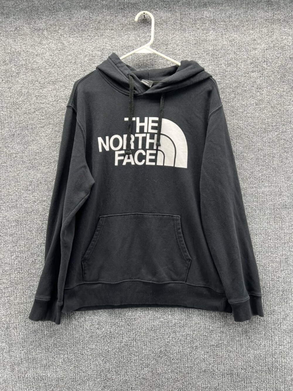 The North Face Hoodie Mens Large Black Pullover Fleece Graphic Logo Sweatshirt